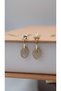 Gold Zircon Stone Drop Design Earrings - 2