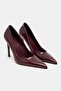 Lunara Burgundy Rustic Patterned Pointed Toe Women's Stiletto - 4
