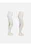 Two Mt Shop Quality Butterfly Patterned Girls' Pantyhose 2-Pack