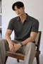 Men's Knitwear Polo Neck T-Shirt Slim Thin Textured Stylish Basic Knitwear T-Shirt - 2