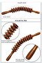 Acupressure 12-Wheel Wooden Massage Roller Natural Walnut Maderotherapy and Roller - 2