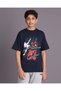Senior Boys Navy Printed T-Shirt
