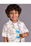 Boys White Printed Shirt And T Shirt Set - 5