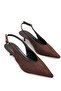 Bitter Brown Suede Kitten Heeled Women's Shoes Pointed Toe - 2