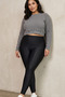Black Plus Size Leggings Diving Fabric Sports and Casual Leggings Outer Wear Leggings Plus Size - 3