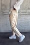Men's Boyfriend Style Pleated Elastic Waist Beige Linen Trousers Summer Ke-1900 - 2