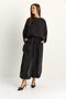 Women's Black Cape Detailed Transparent Blouse Lined Shalwar Trousers Top and Bottom Set 9421 60286149 - 5