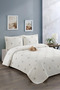 Dream Embroidered Chenille 3-Piece Double Bedspread Cream - 4