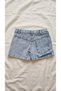 Girl's Pearl Detailed Denim Skort Skirt-Looking Shorts - 4