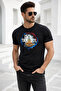 Men's Black Cotton Istanbul Printed Short Sleeve T-Shirt - 2