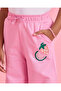 Girls Pink Printed Wide Leg Tracks Pants - 4