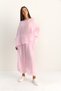 Women's Dusty Pink Cape Detailed Transparent Blouse Lined Shalwar Trousers Top and Bottom Set 9421 60286149 - 3