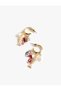 Multicolored Beaded Detailed Charm Hoop Earrings - 2