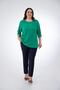 Women's Plus Size Sleeve Stone Embellished Blouse Green - 7