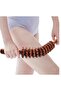 Acupressure 12-Wheel Wooden Massage Roller Natural Walnut Maderotherapy and Roller - 3