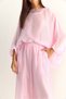Women's Dusty Pink Cape Detailed Transparent Blouse Lined Shalwar Trousers Top and Bottom Set 9421 60286149 - 7
