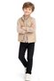 Boy's Beige Color Three-Piece Set with Shirt, Trousers and Puffer Vest - 2