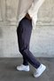 Boyfriend Fit Men's Linen Elastic Waist Pleated Linen Navy Blue Summer Trousers Ke-1700 - 3
