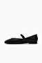 2511109Y Women's Genuine Leather Blunt Toe Buckle-Strapped Ballet Flats - 3