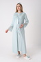 Cotton Lace Detailed Maternity Dressing Gown and Nightgown Set - Breastfeeding Compatible Maternity Pajama Set - 3