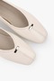 Women's Viana Ecru Leather Ballerinas with Gold Buckle - 5