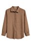 4860 Women's Striped Striped Oversize Shirt Brown