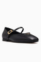 2511109Y Women's Genuine Leather Blunt Toe Buckle-Strapped Ballet Flats - 5