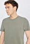 Men's Khaki Soft Textured Slim Fit Slim Fit Crew Neck T-Shirt - 4