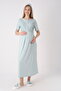 Cotton Lace Detailed Maternity Dressing Gown and Nightgown Set - Breastfeeding Compatible Maternity Pajama Set - 7