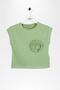 Floral Appliqué Stone Embroidered Girls' T-Shirt - 3