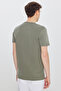 Men's Khaki Soft Textured Slim Fit Slim Fit Crew Neck T-Shirt - 5