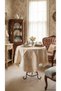 Buldan Raw Linen Tablecloth with Hand Embroidered Lace 86X86 100% Cotton Fiskos - 2