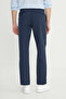 Men's Navy Blue Cotton Comfort Fit Side Pocket Dobby Casual Stretchy Trousers - 5