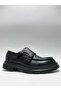 Genuine Leather Black Double Buckle Lightweight Laceless Classic Casual Model Men's Shoes - 2