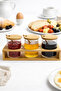 3-Piece Glass Spice Jar Set with Stand – (8X8 cm) Spice Jar with Bamboo Lid and Spoon - 2