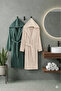 Mira Green Beige Hooded Couple Bathrobe