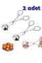 2 Pieces Stainless Steel Meatball Ice Cream Shaping Tongs Scissors