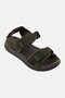 Men Brand Logo Velcro Closure Sandals, Dark Olive