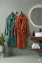 Mira Green Tile Hooded Double Bathrobe