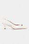 Alvera Beige Rustic Accessory Detail Pointed Toe Women's Heeled Shoes - 5