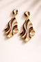 Wave Form Earrings Anti-Tarnish Plating, Stylish and Modern Bijouterie Earrings - 4