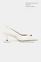 Alvera Beige Rustic Accessory Detail Pointed Toe Women's Heeled Shoes - 2