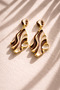 Wave Form Earrings Anti-Tarnish Plating, Stylish and Modern Bijouterie Earrings - 8