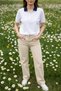 Nova Women's High Waist Cream Loose Jeans Wide Leg Palazzo Denim Pants - 4