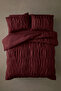 Drawstring Single Burgundy Cotton Duvet Cover Set