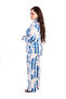 White & Blue Abstract Embroidered Co-Ord Set - 3