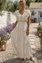 Beige V-Neck Sleeveless Collar and Cuff Ruffles Elastic Waist Casual Cotton Long Woven Dress 145 45 - 5