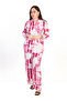White & Pink Abstract Embroidered Co-Ord Set