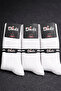Men's White Cotton Seamless 3-Piece Striped Socks Daily Stylish Premium Socks - 3