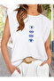 Eye of the Devil Printed Sleeveless Loose Cut Basic Women's Tshirt